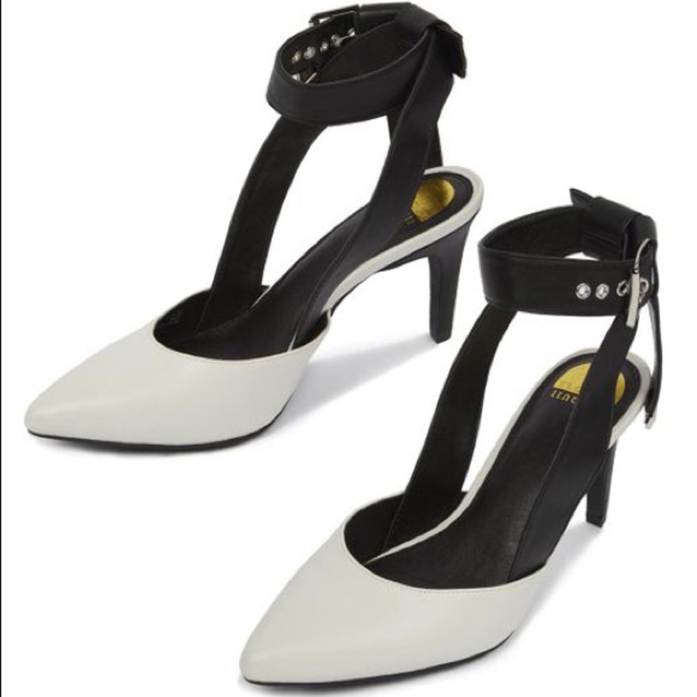 🔥Eloquii | Black and White Devon Ankle Wrap Heels